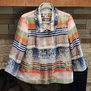 NWOT LUII CROPPED ABSTRACT JACKET. LARGE